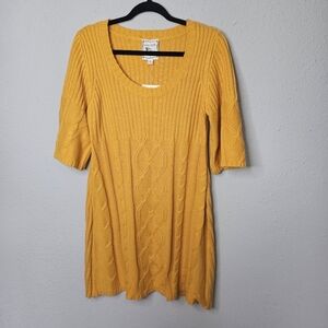 Pink Rose‎ Women's Dress Cable Knit Sweater Short Sleeve Cozy Cottage Core NWT